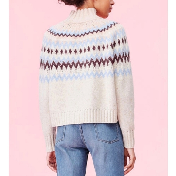 Rebecca Taylor Barbiecore Fair Isle Turtleneck Sweater - Picture 12 of 13